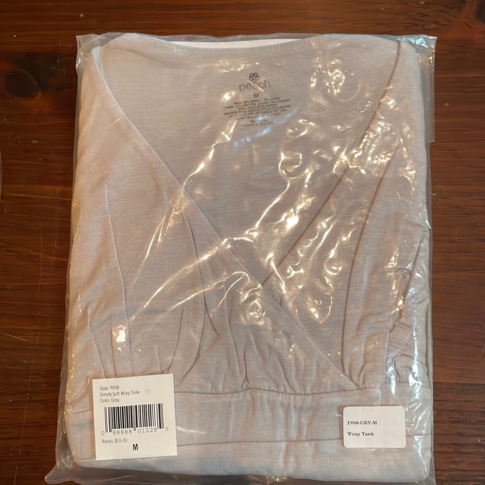 Peach gray soft wrap tank size medium